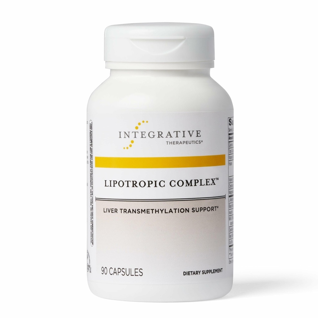 Integrative Therapeutics Lipotropic Complex - תוספי תמיכה Liver למבוגרים * - כולל חלב Istle & ויטמין B6 ו B12 - Gluten-Free & Milk-Free - 90 Count (45שרתים)