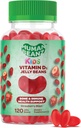 ויטמין D3 Jelly Bean Gummies לילדים, 25mcg/1000 IU ויטמין D, תוספי מזון צמחוני, 120 Strawberry Blast Jelly Beans, כשר כשר