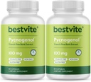 BestVITE Pycnogenol 100 מ"ג (120 קפסולות) (60x2) - תמצית פין ימית צרפתית - No Stearates - Gluten Free - Non GMO