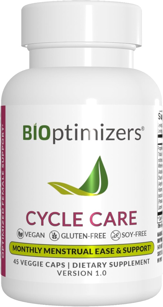 BIOptimizers - תמיכה במחזור - תוספת תמיכה תקופתית לנשים - Bloating and Cramping Menstrual Relief - 45 קפסולות