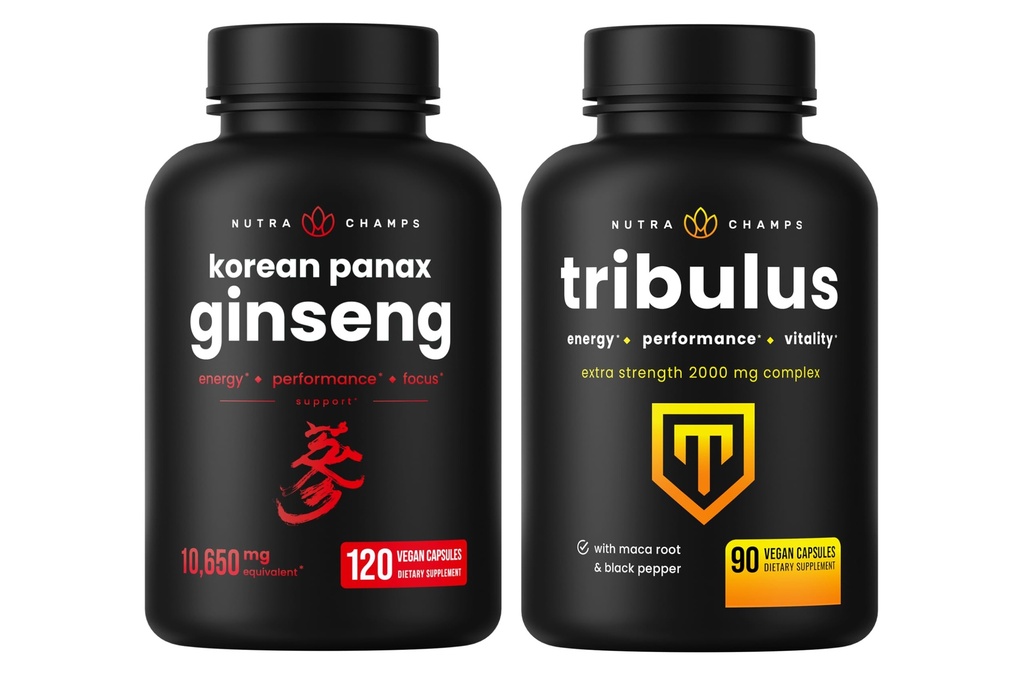 NutraChamps קוריאני גינזנג קפסולות טריבולוס 2 Pack Bundle