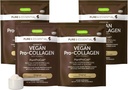 Igennus Vegan Collagen Peptide אבקת, משופרת עם אבקת Glycine, Proline & hydroxyproline & Cofactor ויטמין C, Non GMO, שלם צמח צמחוני מבוסס קולג'ן אבקת Booster, 4 x 35 משרתות