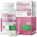 ברוונסון נשים Probiotic 50 מיליארד CFU + Prebiotic עם Cranberry & D-Mannose - בריאות ודמיונית, בריאות עיכול בריאה, Immune Function and Urinary Tract Support, Non-GMO, 60 קפסולות צמחוניות