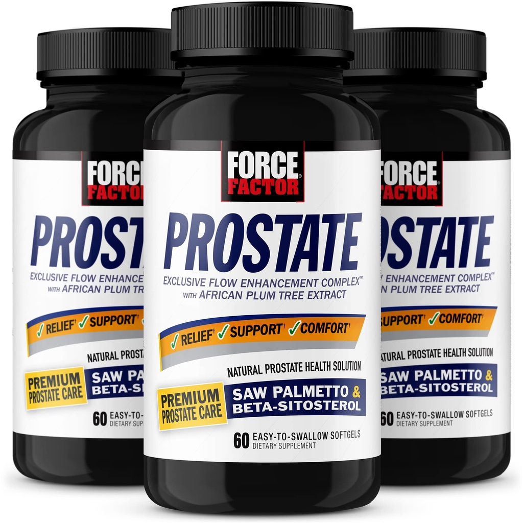 עבור FACTOR Prostate, 3Pack, Saw Palmetto ו Beta Sitosterol תוסף עבור גברים, Prostate תמיכה בריאות, תמיכה ב Size, Urinary Relief, Bladder Control, להפחית את הלילה אוונציה, 180 Softgels