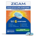 Zicam Cold & Flu-like סימפטומים עם Echinacea ו Sambucus, ההומופתי, Zinc, Cooling Peppert Flavor, מסייע עם סימפטומים קרים, 20 טבליות