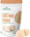 Alovitox Organic Lion's Mane Mushroom Powder | Natural Superfood for Brain, Energy & Immune Health, Provides Neural Support, GI Protection, Cardiovascular Benefits | Non-GMO, Vegan, Gluten-Free | 4 oz