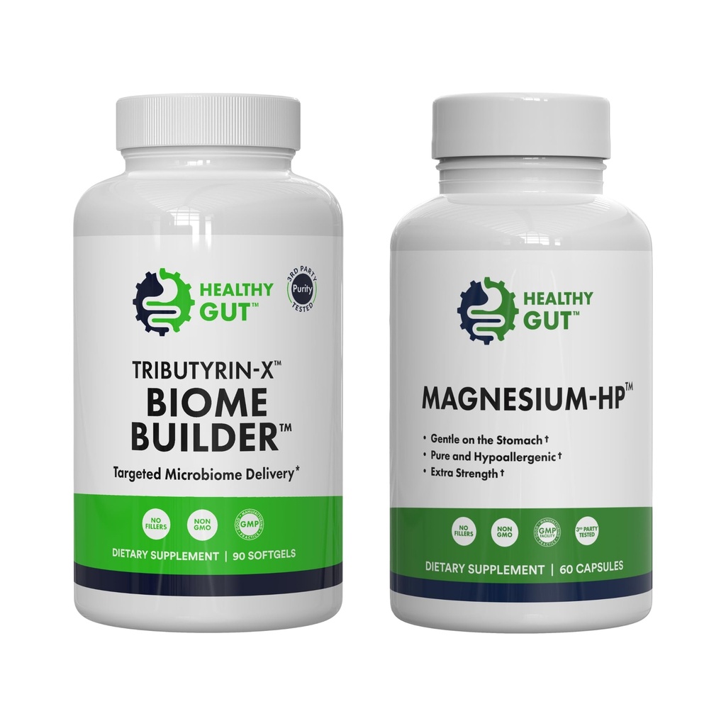 Creative Gut Tributyrin-X Biome Builder, 90 Softgels ו- Magnesium-HP, 60 קפסולות