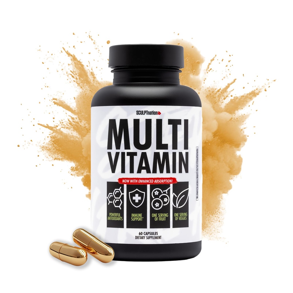 קטגוריה: V Shred Multivitamin - Daily Multivitamin for Women and Men with Zinc, ויטמין C ו-Copper, תמיכה תזונתית עם משרת אחד של פירות ו- Veggies - 60 קפסולות