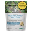 Plantfusion Mushroom אבקת חלבון - 3 ב 1 חלבון אבקה טבעונית, תוסף Mushroom, ותוסף הסתגלות - תמיכה נפשית פוקוס, חסינות ושיקום - Vanilla 1lb