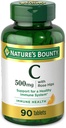 ויטמין C של Nature's Bounty, תמיכה במערכת חיסונית בריאה, 500 מ"ג ויטמין C עם Rosehips, 90 טבליות Chewable