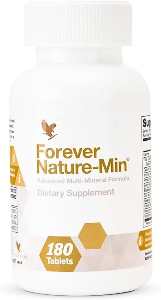 Forever Nature-Min®: Premium Multi-Mineral בלנדר - תומך בשרירים, המוח וההדרה - 10 Essential & Trace מינרלים - 180 טבליות