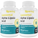 Liposomal Alpha Lipoic Acid 1400mg Softgels, ALA תוספת עם L-Carnitine 1000mg, Ubiquinol (Active CoQ10) 100 מ"ג ויטמין E 10 מ"ג, Alpha-Lipoic Acid for Antioxidants, Nerve, Energy 120 Softgels