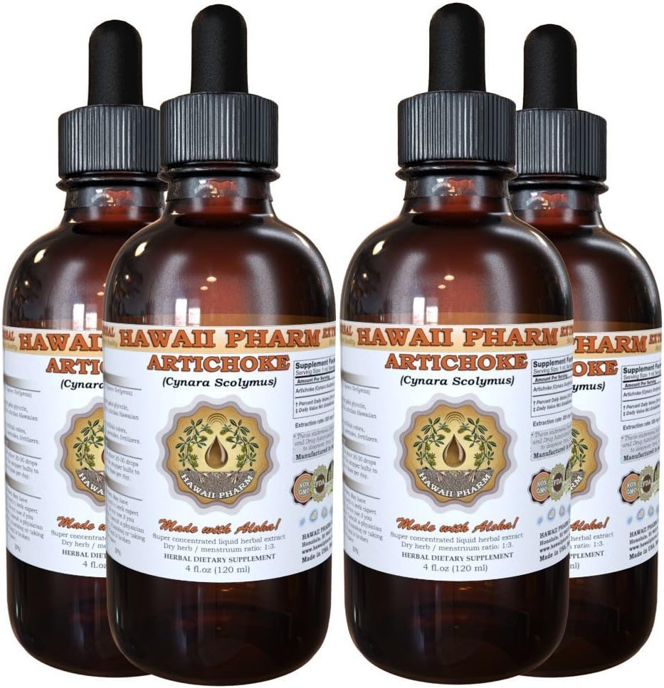 Artichoke נוזל לחלץ, אורגני Artichoke (Cynara scolymus) Tincture 4x4 oz