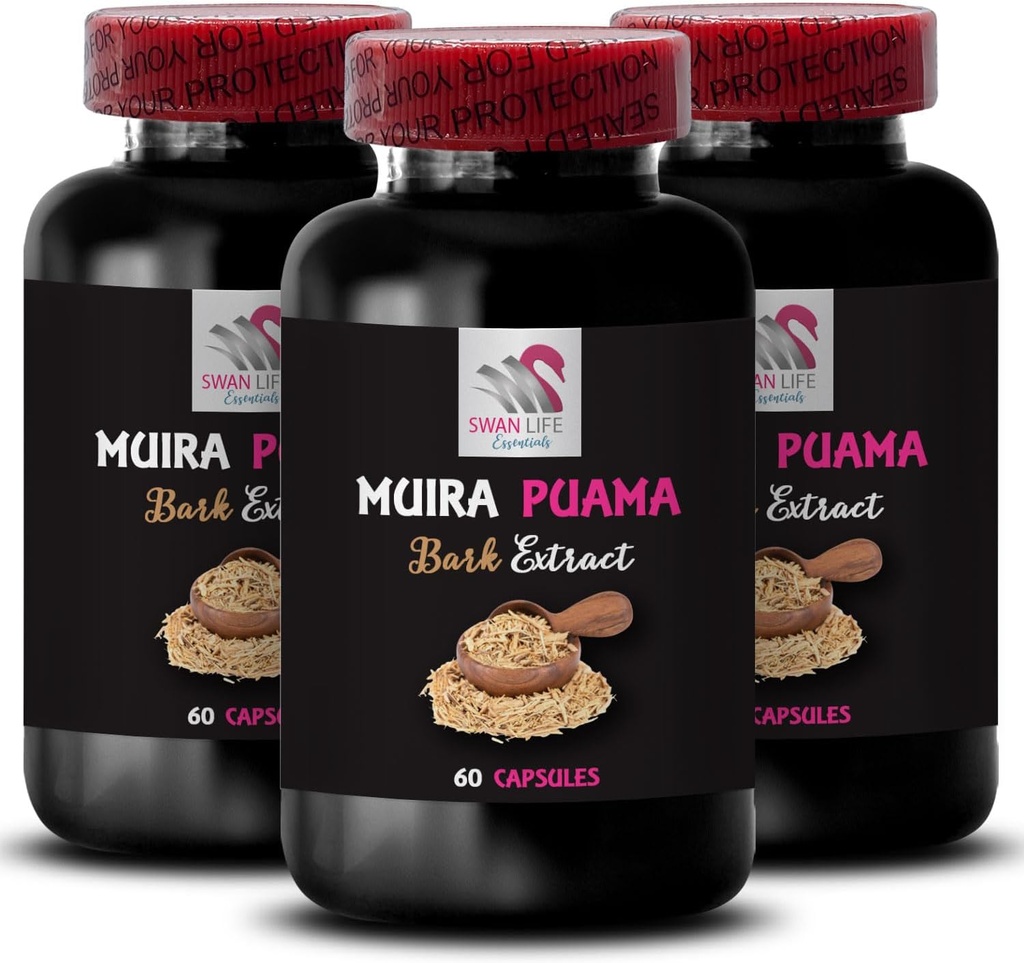 אנרגיה דינמית Flow - MUIRA PUAMA BARK EXTRACTCT - כוח מבוסס צמחים, Daily Energy Boost, Herbal Drive Activation, Adventure Fuel, Balance Lift, Everyday Support, Vital Boost 3 בקבוקים 180 קפסולות