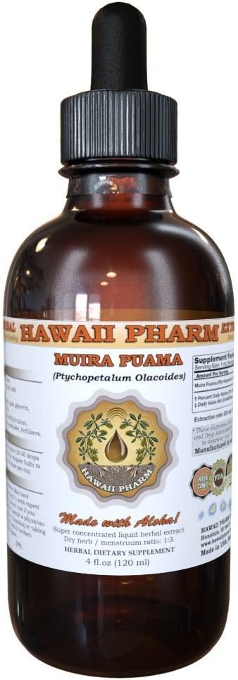הוואיPharm Muira Puama נוזל לחלץ, אורגני Muira Puama (Ptychopetalum Olacoides) Tincture תוסף 2 oz