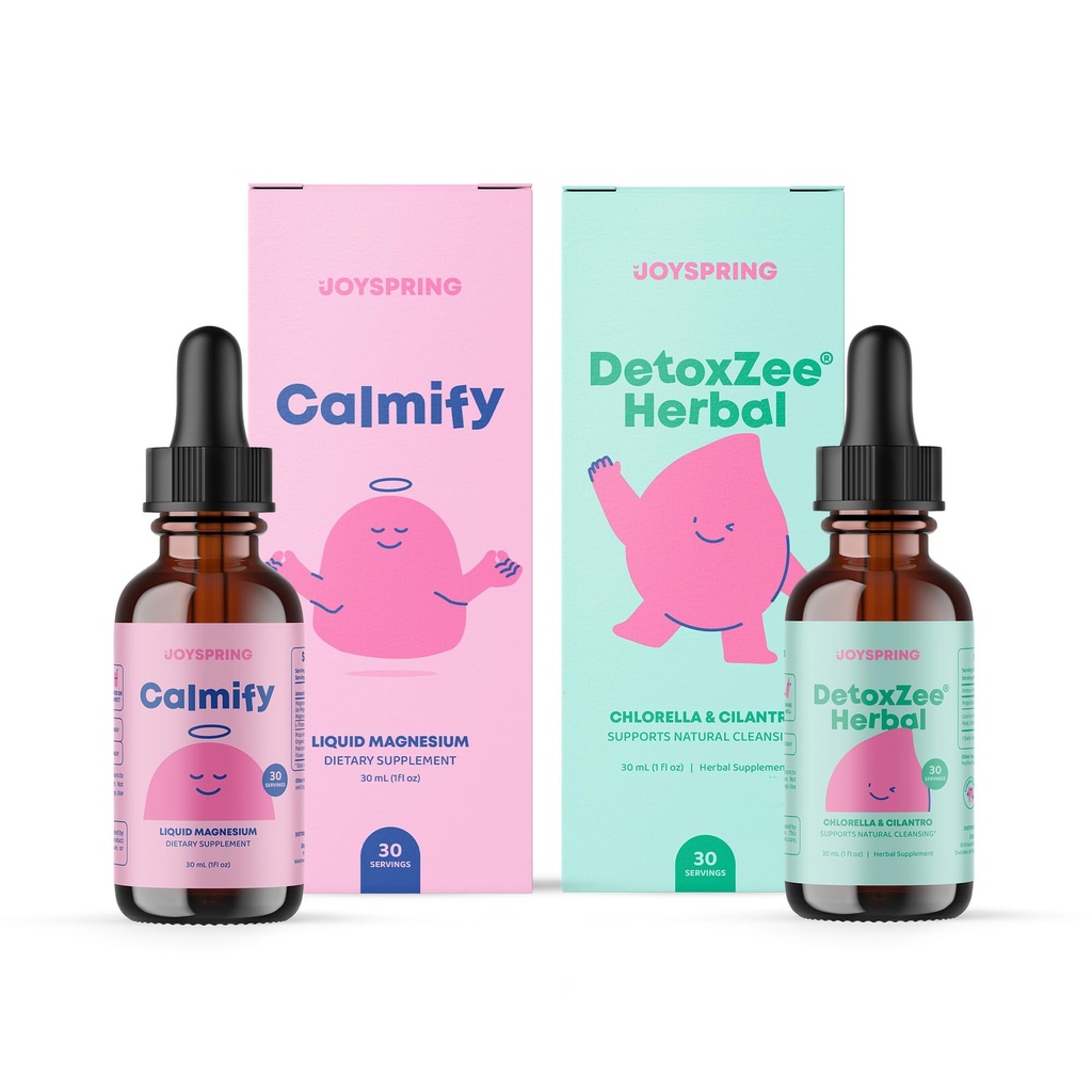 JoySpring Magnesium Citrate Liquid & Magnesium Glycinate and Herbal Detox and Cleanse for Kids