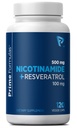 Nicotinamide 500 מ"ג עם Resveratrol 100 מ"ג 120 קפסולות Veggie - non-GMO ויטמין B3, תומך Metabolic Health, NAD+, Skin Cell & Mitochondrial Energy הפקה. מיוצר בארה"ב לגברים ונשים