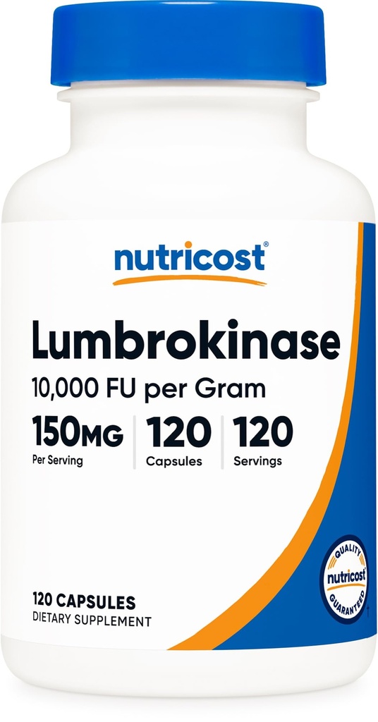 מזון זול Lumbrokinase קפסולות 150 מ"ג (120 קפסולות) - Gluten-Free, טבעוני, GMO-Free