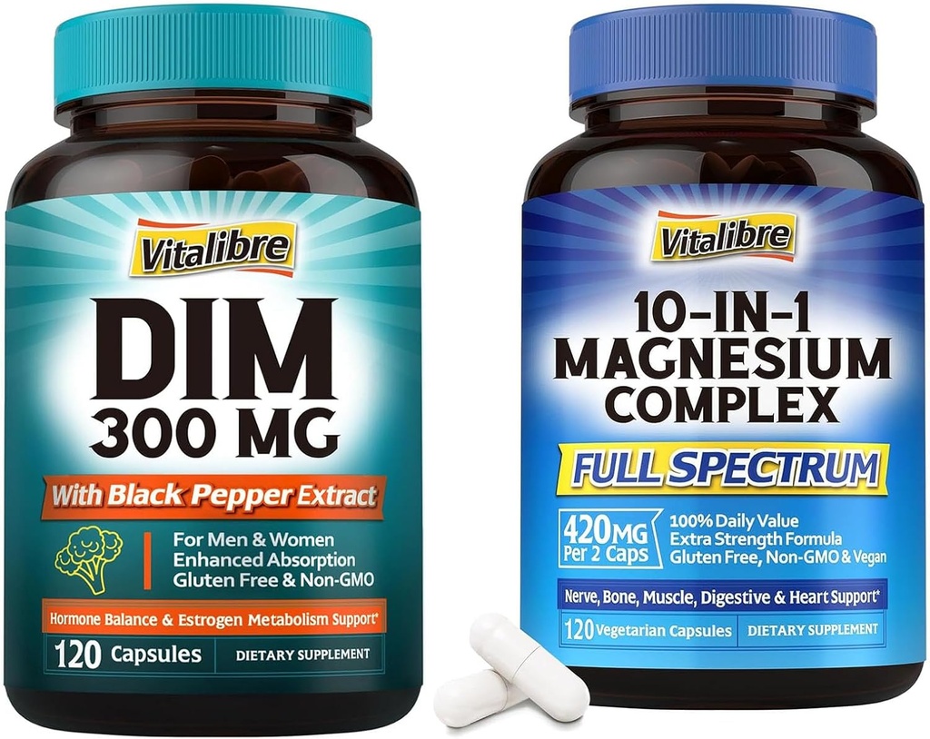 DIM תוספת 120 קפסולות ו-10 ב 1 Magnesium Complex 120 קפסולות