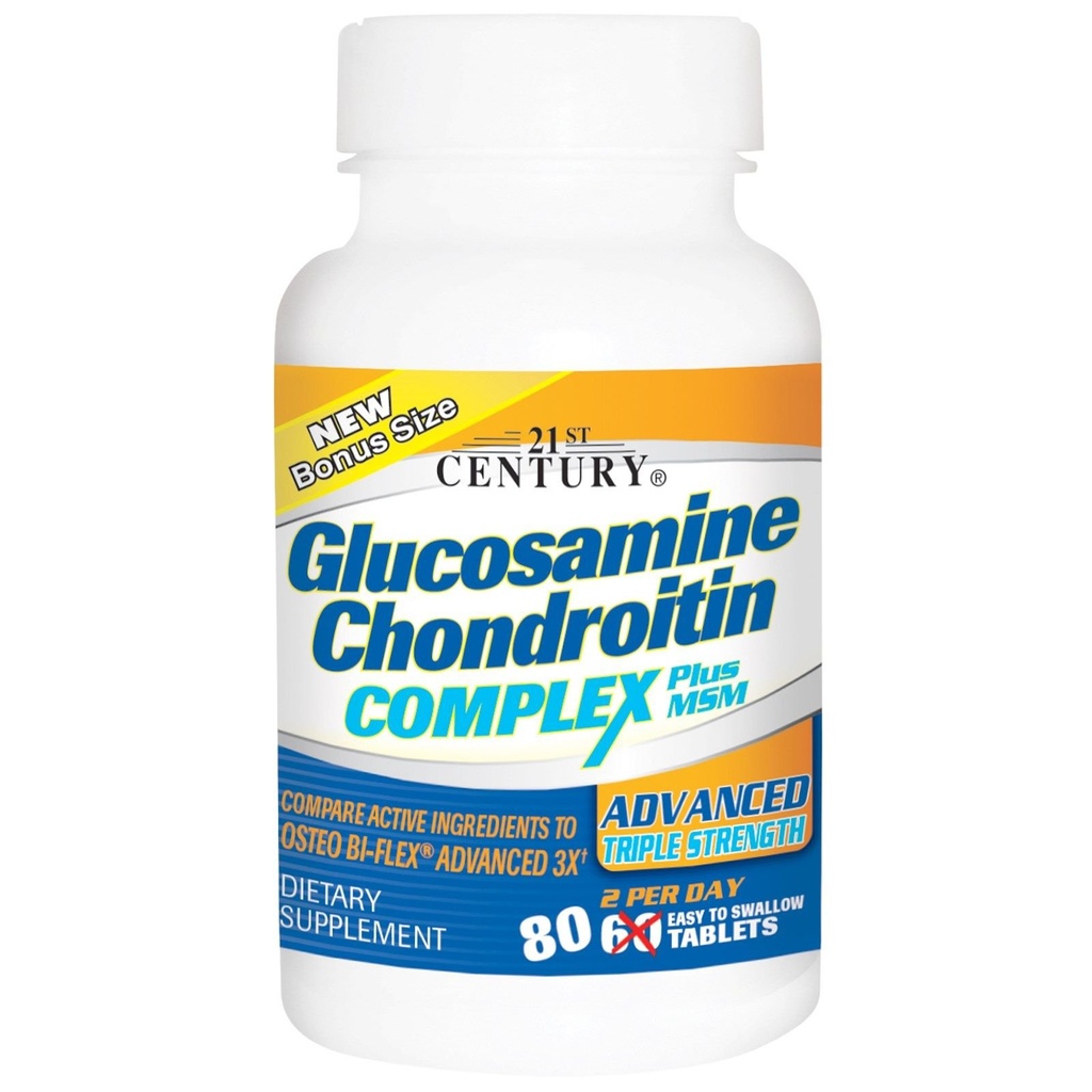Glucosamine Chondroitin Complex Plus MSM, כוח משולש מתקדם, 60