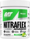 GAT SPORT Nitraflex Advanced Pre-Workout אבקה, מגביר את זרימת הדם, Boosts כוח ואנרגיה, משפר את ביצועי התרגילים, Creatine-Free (Green Apple, 30 משרתים)