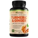 הבסיס של הטבע Turmeric וג'ינג'ר - עם Curcumin, Apple Cider Vinegar & BioPerine Black Pepper Extract - 95% Curcuminoids - 120 קפסולות