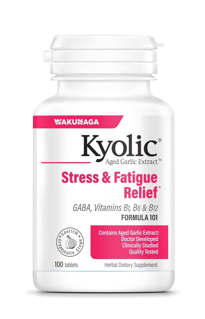 גיל Kyolic Garlic לחלץ פורמולה 101, מתח ושומן הקלה, 100 טבליות.