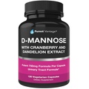 D Mannose קפסולות עם 600 מ"ג אבקת D-Mannose Per Cap - עם תוספת Cranberry ו Dandelion לחלץ כדי עזרה ב Bladder, Urinary Tract ו- UTI תמיכה - 120 Veggie Caps
