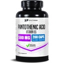 Healthfare Pantothenic Acid 500 מ"ג ויטמין B5 | 200 קפסולות טבעוניות | תוספת אנרגיה ומטבוליזם תמיכה | Non-GMO, Gluten-Free | Made in USA