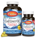 קרלסון - Cod Liver Oil Gems, 460 מ"ג אומגה 3s, Plus ויטמינים A ו- D3, Wildתפס את נורוויג'ן הארקטי Cod, Sustainably Sourced Nordic Fish שמן קפסולות, לימון, 150 + 30 Softgels A ו- D3, Wildתפס את נורוויג'ר הארקטי Cod, Sustainly Sourced