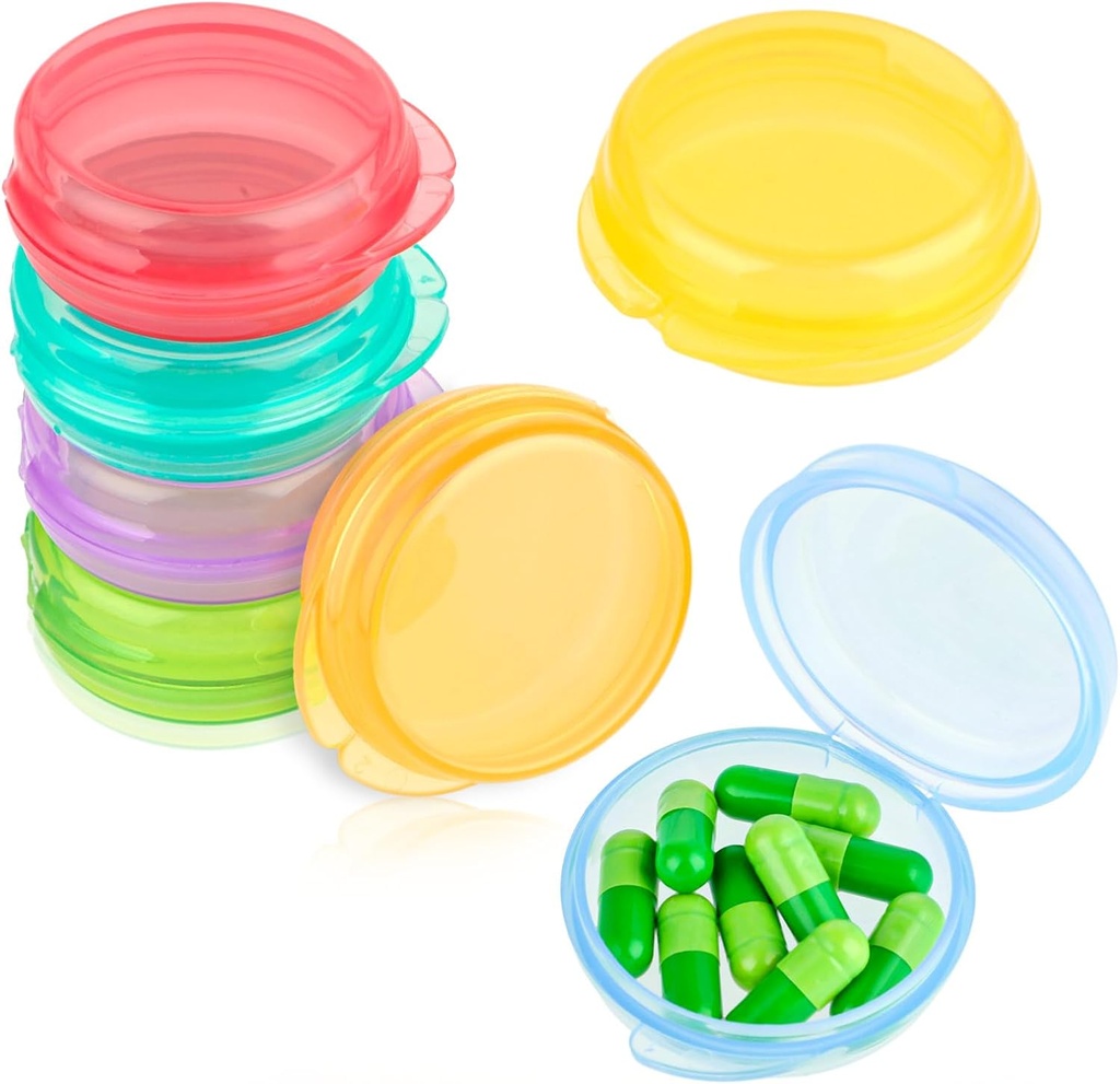 Amabro Small Pill Organer Box, 7 PCS Travel Pill Cases Portable Pill Container Daily Mini Pill Case Holder for Pocket Purse briefcase Pills Medicine Cod Liver Oil Box