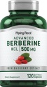 Piping Rock Berberine HCL תוספי | 500 מ"ג | 120 קפסולות | Barberry לחלץ | Non-GMO, Gluten Freeten