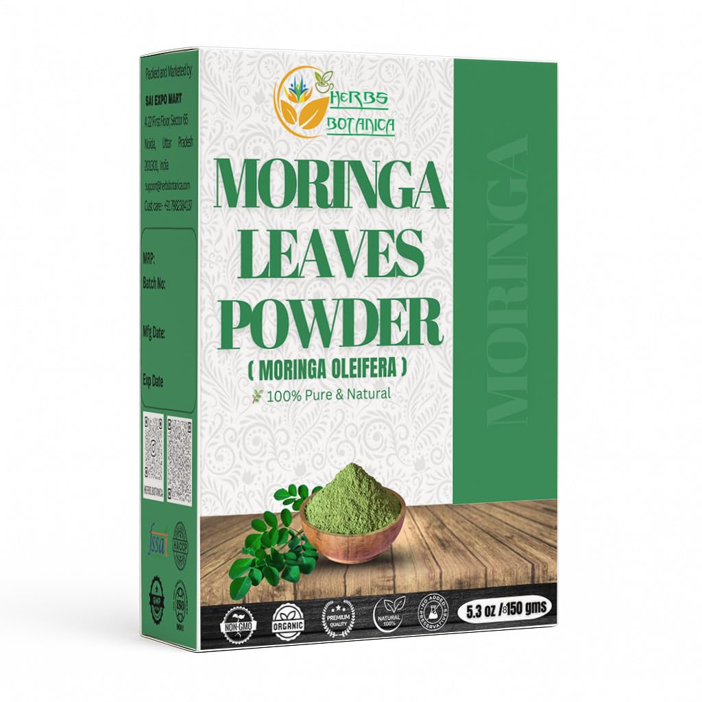 צמחיית Herbsa Moringa Leaf Leaves oleifera Pure Premium אבקה טבעית של משקאות בוקר טריים טבעי ויטמין Immune ויטמין Superfoods 5.3ozoz חבילות Pack