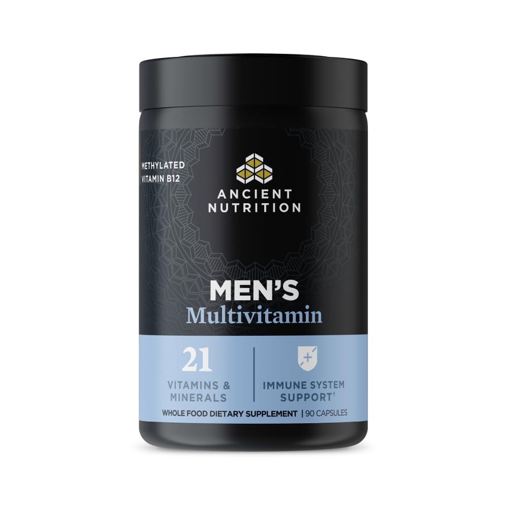 תזונה עתיקה Multivitamin עבור גברים, Multi Men's, ויטמין D, C, E, B12, Zinc, Magnesium, תומך במערכת החיסון בריאה ובריאות העצם, 90 Ctt, B12, Zinc, Magnesium, תומך במערכת החיסון בריאה ובריאות העצם, 90 Cttt