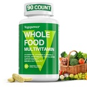 טבעוני מזון רב ויטמין עם ברזל, Daily Multivitamin עבור גברים ונשים, Methylated ויטמינים רב, B-Complex, פירות וירקות, Enzymes, אומגהs, Mushroom, Non-GMO, 90 Count