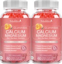 1200 מ"ג Calcium חניכיים עם D3,K2,Zinc - Plant Complex Calcium Magnesium תוספת עם Glycinate,Potassium,Vitamin C & Whole Natural מזון עבור העצם & Immune תמיכה 120 Chewable Gummy סוכר ללא תשלום