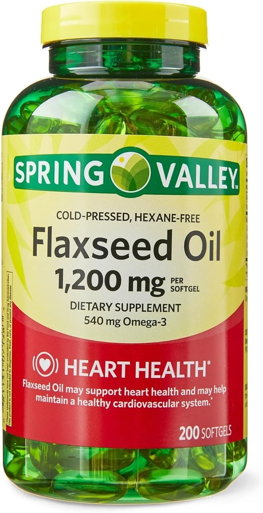LLK Flaxseed Oil Softgels Dietary Supplement, 1,200 mg, 200 Count