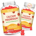 2 Pack Calcium Gummies עם Magnesium, Zinc, ויטמין D3 & B12, Calcium תוספי עבור נשים גברים, תמיכה בעצמות, שרירים ו Immunity, 120 חניכיים פטל טבעונית