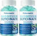 Magnesium Glycinate Gummies 1000 מ"ג - סוכר חינם Magnesium Potassium תוספת עם ויטמין D, B6, CoQ10 עבור Calm Mood & Sleep Support - 120 חניכיים Blueberry -2 Pack
