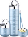 Zannaki Metal Travel Pill מארגנת, Portable Waterהוכחות שבועיות Pill Box, גדול אלומיניום Alloy Pill Caseer, BPA חינם 7 Day Daily Medicine ארגן הולדר עבור ויטמין, שמן דגים, תוסף שמן,