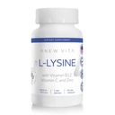 L-Lysine תוסף עם ויטמין B12 + C + Zinc for Lip, Mouth, ו- Oral Tissue Health - Enhanced Wellness Support - Non-GMO, Gluten-Free - Made in USA - 60 קפסולות ירקות, 500 מ"ג