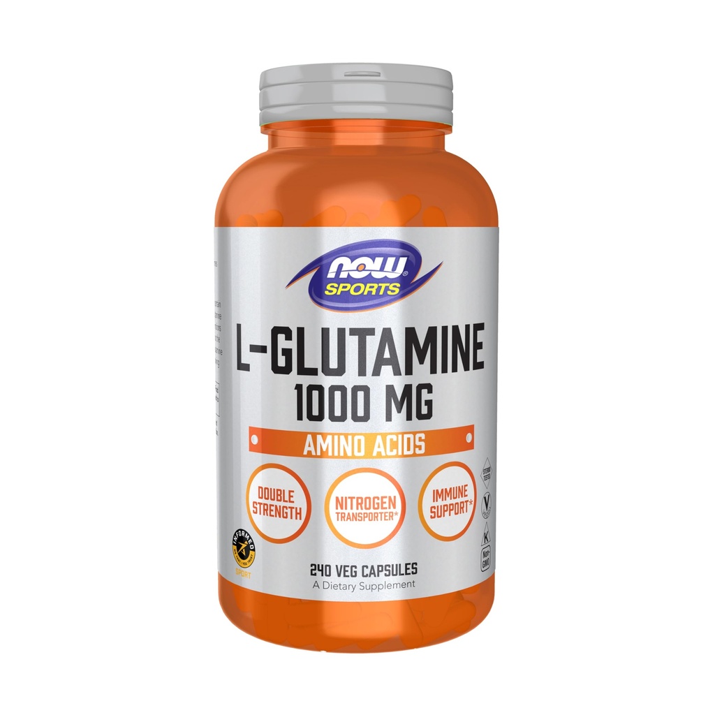 Now Sports Nutrition, L-Glutamine, כוח כפול 1000 מ"ג, Amino Acid, 240 קפסולות Veg