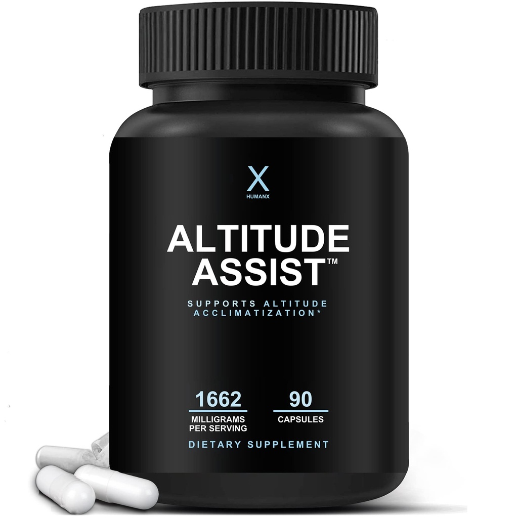Altitude Assist - Altitude Diseaseness Prevention - הקלה לספורט הרים (Skiing, Snowboarding, מטפס) - Non GMO, טבעוני, Keto - פורמולה עבור Acclimation, Al Diseaseness תוסף על ידי HumanX