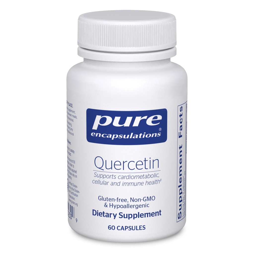 Pure Encapsulations Quercetin - 500 מ"ג - תמיכה חיסונית, בריאות סלולרית ובריאות הלב - תוסף Antioxidant - Gluten Free & Non-GMO - 60 קפסולות