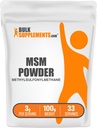 BulkSupplements.com MSM אבקת - Methylsulfonylmethane, MSM תוסף תזונה, תוסף תזונה - Gluten Free, 3g לשרת, 100g (3.5 oz) (Pack of 1)