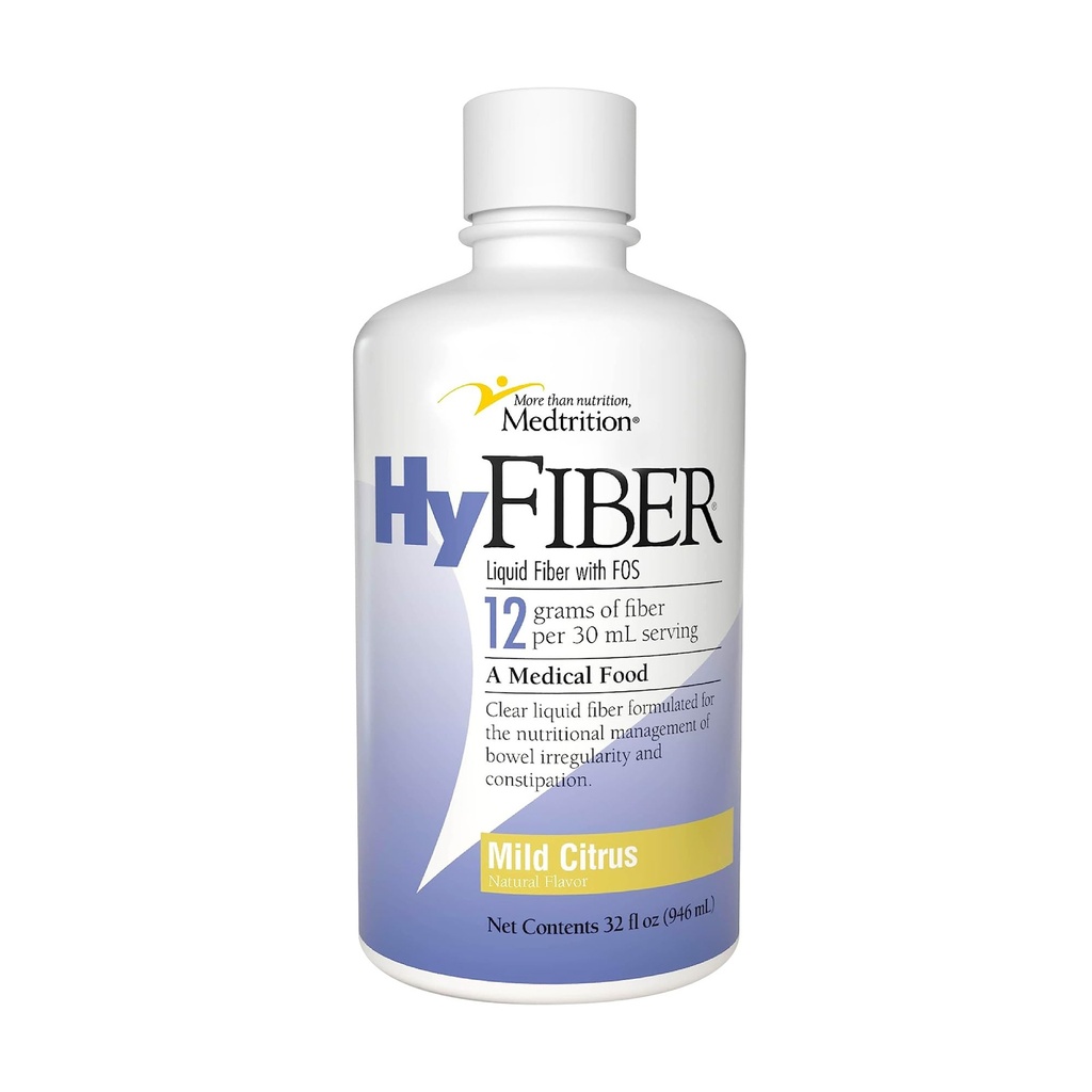 Medtrition HyFiber Daily נוזל סיבים עבור סדירות ו- Soft Stools, 12 גרמים Soluble סיבים, 32 oz 1 בקבוק