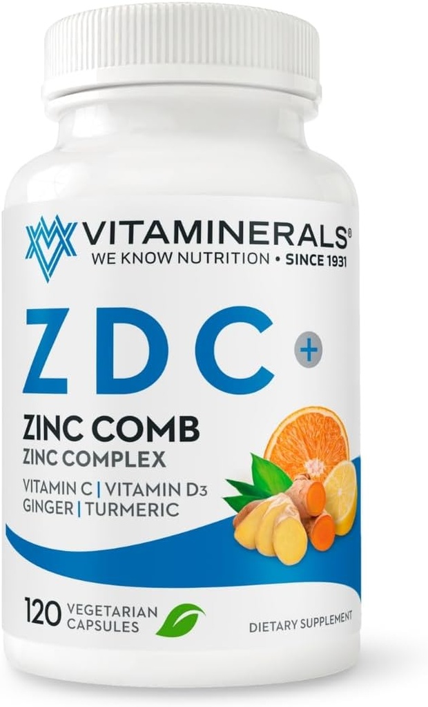 ויטמין Z C, Zinc Complex 50mg | ויטמין D3 250mcg | ויטמין C 500 מ"ג | ג'ינג'ר | Lysine | Turmeric | Vegetarian קפסולות