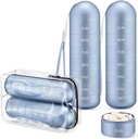 [2 Pack] Zannaki Metal Travel Pill מארגנת, Portable Waterified Pill Box, Largeאלומיניום Alloy Pill Case Container, BPA חינם 7 Day Daily Medicine ארגן הולדר עבור ויטמין,