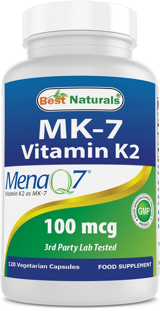 Best Naturals MK-7 ויטמין K2 100 mcg 120 Vcaps